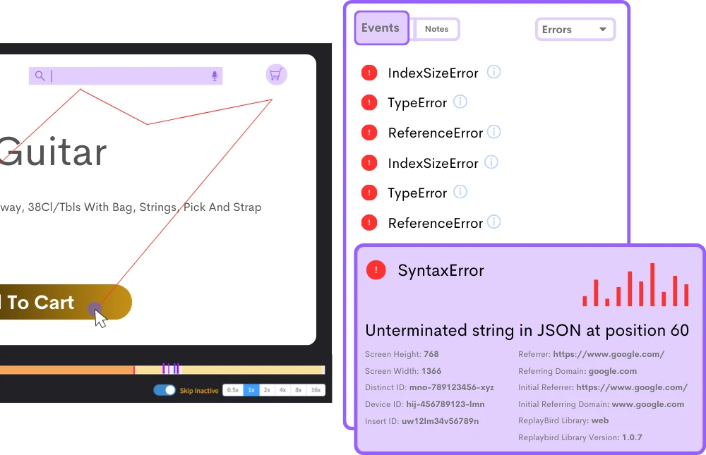 Jump from Session Replay to Prioritized JS Errors